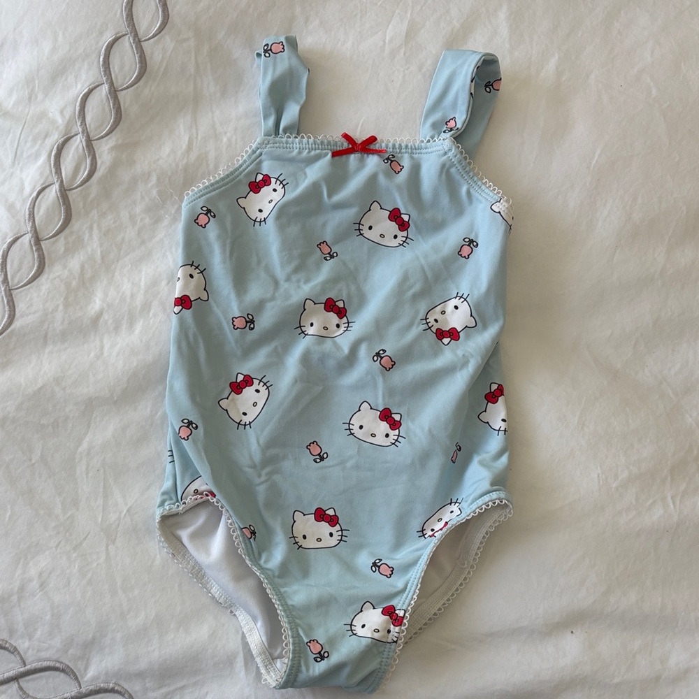 Zara Light Blue Hello Kitty One-Piece Swimsuit